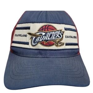 VINTAGE Cleveland‎ Cavaliers Reebok NBA Hat Cap Maroon Blue Basketball Trucker